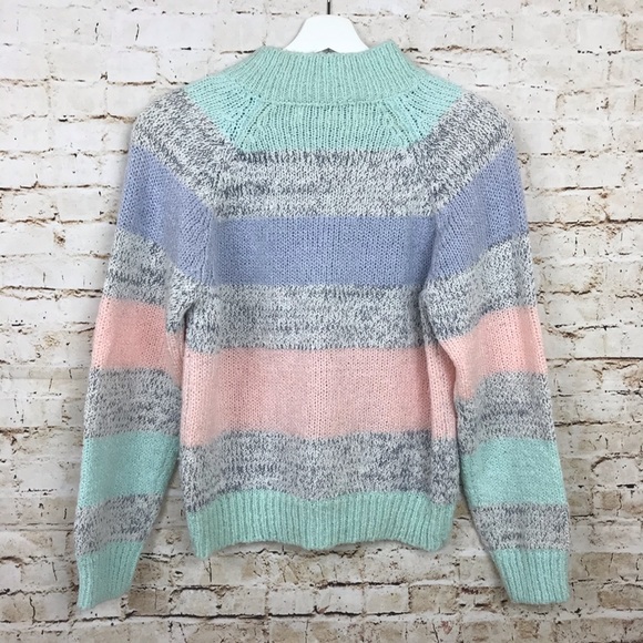 Amilano Vintage Pastel Striped Pullover Sweater M - Picture 4 of 5